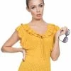 Voodoo Vixen Louis Yellow Rockabilly Top