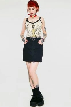 Jawbreaker Love Is Simple Black Denim Skirt -Burleska shop love is simple black denim skirt jawbreaker 3 300x