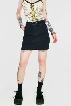 Jawbreaker Love Is Simple Black Denim Skirt -Burleska shop love is simple black denim skirt jawbreaker 4 300x