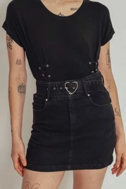 Jawbreaker Love Is Simple Black Denim Skirt -Burleska shop love is simple black denim skirt jawbreaker 6 300x