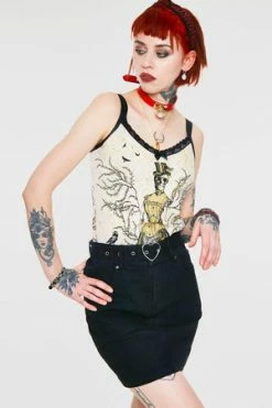 Jawbreaker Love Is Simple Black Denim Skirt