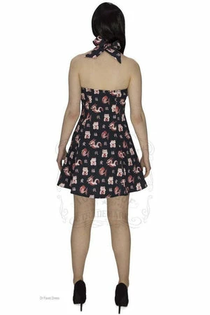 Dr Faust Lucky Cat Good Luck Mini Dress - Iris 6 Dr Faust Lucky Cat Good Luck Mini Dress - Iris - Image 4