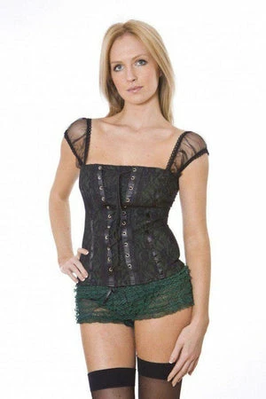 Burleska Lucy Gothic Top In Cotton And Black Lace Overlay 4 Burleska Lucy Gothic Top In Cotton And Black Lace Overlay - Image 3