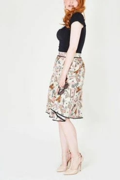 Voodoo Vixen Marienne Parisian Print Skirt -Burleska shop marienne parisian print skirt voodoo vixen 3 300x