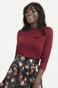 Voodoo Vixen Melanie Tie Neck Top -Burleska shop melanie tie neck top voodoo vixen 3 300x