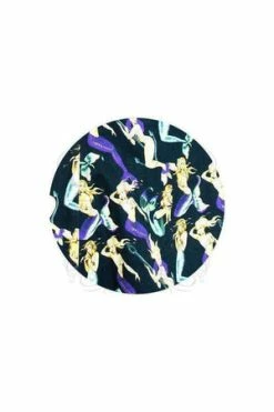 Dr Faust Mermaids Print Black Halterneck Mini Dress - Riley -Burleska shop mermaids print black halterneck mini dress riley dr faust 3 300x