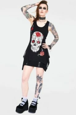 Jawbreaker Mexican Skull And Roses Longline Sleeveless Top With Back Mesh 11 Jawbreaker Mexican Skull And Roses Longline Sleeveless Top With Back Mesh -Burleska shop mexican skull and roses longline sleevles top with back mesh tpa 2520 04.1146 300x