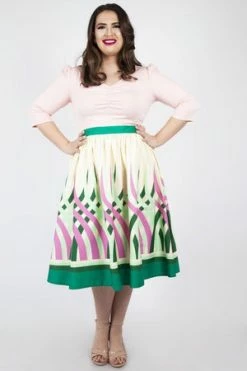 Voodoo Vixen Mia Colour Wheel Border Print Flare Skirt -Burleska shop mia colour wheel border print flare skirt voodoo vixen 8 300x