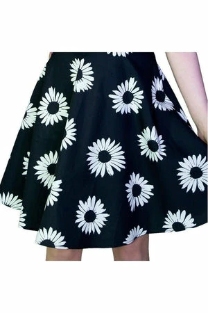 Dr Faust Monochrome Sunflower Halterneck Black Mini Dress - Alizon 5 Dr Faust Monochrome Sunflower Halterneck Black Mini Dress - Alizon - Image 3