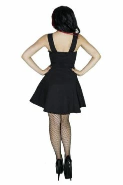 Dr Faust Moon Cat Little Black Mini Dress - Katriane -Burleska shop moon cat little black mini dress katriane dr faust 2 300x