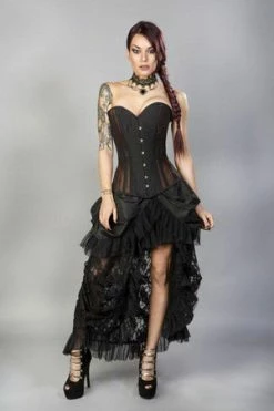 Burleska Morgana Long Overbust Burlesque Corset In Taffeta