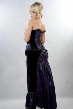 Burleska Morgana Long Victorian Gothic Skirt In Satin Flock -Burleska shop morgana long victorian gothic skirt in satin flock burleska 6 300x
