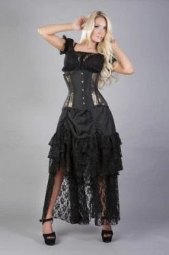 Burleska Morgana Underbust Steel Boned Corset In King Brocade & Taffeta -Burleska shop morgana underbust steel boned corset in king brocade taffeta burleska 11 300x