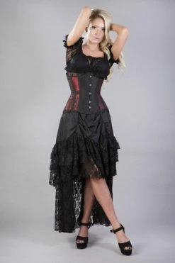 Burleska Morgana Underbust Steel Boned Corset In King Brocade & Taffeta -Burleska shop morgana underbust steel boned corset in king brocade taffeta burleska 7 300x