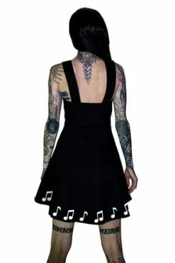 Dr Faust Musical Note Sol Key Little Black Mini Dress - Heidi -Burleska shop musical note sol key little black mini dress heidi dr faust 2 300x