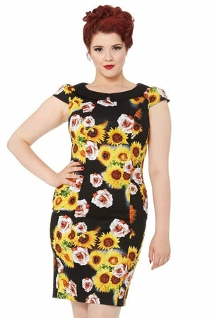 Voodoo Vixen Nahla Sunflower Pencil Dress 4 Voodoo Vixen Nahla Sunflower Pencil Dress - Image 2