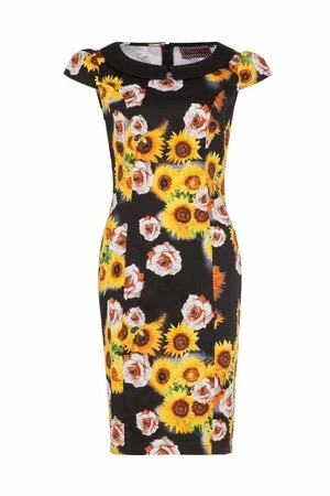 Voodoo Vixen Nahla Sunflower Pencil Dress 5 Voodoo Vixen Nahla Sunflower Pencil Dress - Image 3