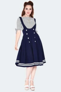 Voodoo Vixen Nautical Cross Strap Flare Skirt 9 Voodoo Vixen Nautical Cross Strap Flare Skirt -Burleska shop nautical cross strap flare skirt ska 3755 01.1409 300x