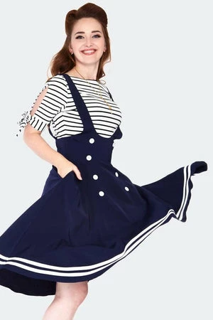 Voodoo Vixen Nautical Cross Strap Flare Skirt 6 Voodoo Vixen Nautical Cross Strap Flare Skirt - Image 4