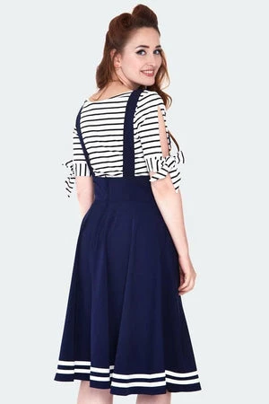 Voodoo Vixen Nautical Cross Strap Flare Skirt 4 Voodoo Vixen Nautical Cross Strap Flare Skirt - Image 2