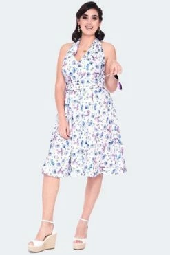 Voodoo Vixen Nautical Print Button Front Halterneck Dress 9 Voodoo Vixen Nautical Print Button Front Halterneck Dress -Burleska shop nautical print button front dress dra 9523 03.1396 300x