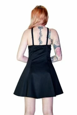 Dr Faust O-Ring Pentagram Strap Black Mini Dress - Rita -Burleska shop o ring pentagram strap black mini dress rita dr faust 2 300x