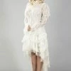 Burleska Ophelie Long Burlesque Skirt In Cream Lace