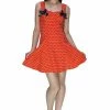 Dr Faust Orange Black Polka Dot Mini Dress - Vera