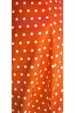 Dr Faust Orange White Polka Dot Mini Dress - Cadence -Burleska shop orange white polka dot mini dress cadence dr faust 5 300x