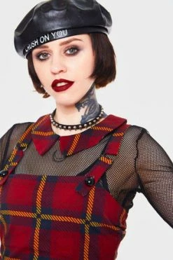 Jawbreaker Passionate By Nature Plaid Overall Dress -Burleska shop passionate by nature plaid overall dress jawbreaker 3 300x