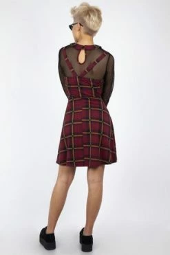Jawbreaker Passionate By Nature Plaid Overall Dress -Burleska shop passionate by nature plaid overall dress jawbreaker 5 300x