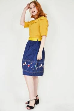 Voodoo Vixen Patricia Print Skirt With A Circus-themed Border -Burleska shop patricia print skirt with a circus themed border voodoo vixen 3 300x