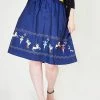Voodoo Vixen Patricia Print Skirt With A Circus-themed Border