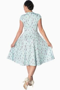 Banned Peacock Feather 50s Look Dress -Burleska shop peacock feather 50s look dress banned 2 300x