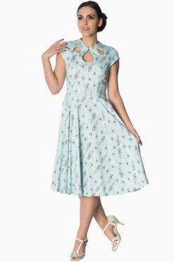 Banned Peacock Feather 50s Look Dress -Burleska shop peacock feather 50s look dress banned 3 300x