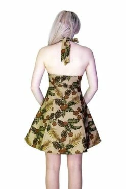 Dr Faust Peanut Brown Flowers Vintage Mini Dress - Joan -Burleska shop peanut brown flowers vintage mini dress joan dr faust 2 300x