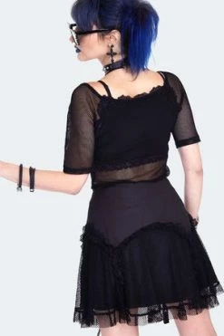 Jawbreaker Pentagram Mini Skirt With Net Overlayed -Burleska shop pentagram mini skirt with net overlayed ska 3780 05.1448 300x