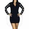 Dr Faust Pentagrams Long Sleeved Black Mini Dress - Clare -Burleska shop pentagrams long sleeved black mini dress clare dr faust 300x