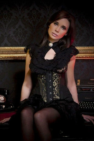 Burleska Petra Long Line Steel Boned Underbust Corset In Scroll Brocade 5 Burleska Petra Long Line Steel Boned Underbust Corset In Scroll Brocade - Image 3