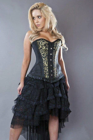 Burleska Petra Overbust Long Line Corset In Scroll Brocade 8 Burleska Petra Overbust Long Line Corset In Scroll Brocade - Image 6