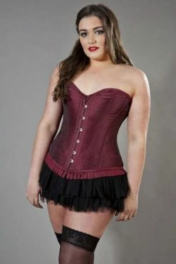 Burleska Petra Overbust Longline Plus Size Corset In Taffeta