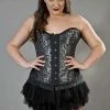 Burleska Petra Overbust Plus Size Steel Boned Corset In Scroll Brocade -Burleska shop petra overbust plus size steel boned corset in scroll brocade burleska 300x