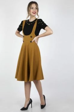 Voodoo Vixen Phoebe High Waisted Overall Skirt -Burleska shop phoebe high waisted overall skirt in mustard voodoo vixen 59618757 8e5c 454e a99a 06c43a57851b 300x