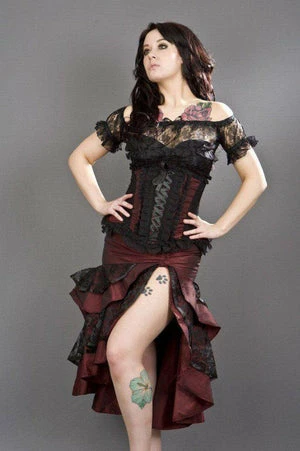 Burleska Pinup Knee Length Skirt In Taffeta 3 Burleska Pinup Knee Length Skirt In Taffeta