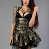 Burleska Pirate Mini Skirt In King & Black Mesh Underlay