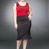 Queen Of Darkness Plus Size Knee-Length Skirt With Ruching & Lacing 1 Queen Of Darkness Plus Size Knee-Length Skirt With Ruching & Lacing -Burleska shop plus size knee length skirt with ruching lacing queen of darkness 300x