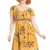 Voodoo Vixen Posy Yellow Butterfly Dress 1 Voodoo Vixen Posy Yellow Butterfly Dress -Burleska shop posy yellow butterfly dress voodoo vixen 300x