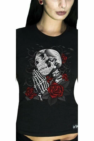 Dr Faust Praying Skull And Roses T-Shirt - Rivka 3 Dr Faust Praying Skull And Roses T-Shirt - Rivka - Image 2