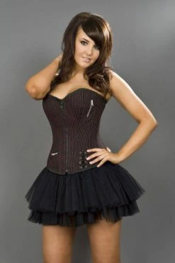 Burleska Punk Overbust Striped Corset -Burleska shop punk overbust striped corset burleska 2 300x