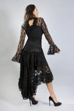 Burleska Queen Maxi Skirt In Black Lace -Burleska shop queen maxi skirt in black lace burleska 2 300x
